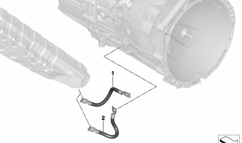 Cable masa OEM 12427848383 para BMW F87, F87N, F80, F80N, F82, F82N, F83, F83N. Original BMW.