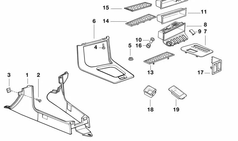 Black OEM 51167410 Black holder compartment for BMW E36 {316i, 318i} All compatible models. Original BMW.