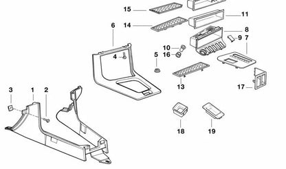 Compartimento de almacenamiento para BMW E36 (OEM 51161977197). Original BMW