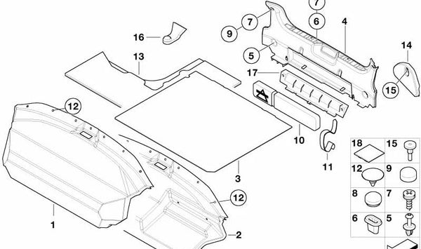 Tope de goma OEM 51718413712 para BMW E36, Z3. Original BMW