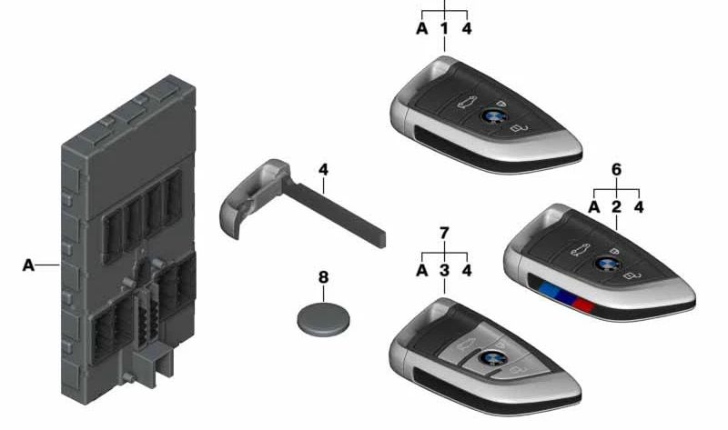M Sport remote control for BMW F45, F46, F48, F49, F39, F15, F85, F16, F86 (OEM 66125A40794). Genuine BMW