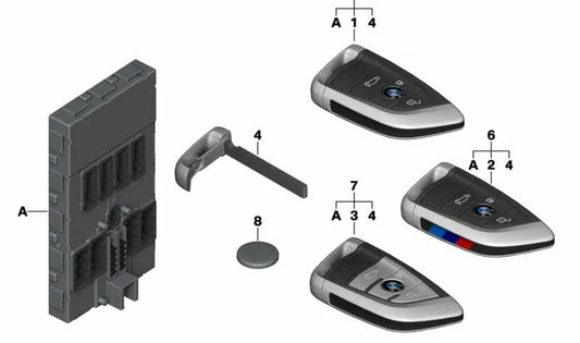 M Sport remote control for BMW F45, F46, F48, F49, F39, F15, F85, F16, F86 (OEM 66125A40794). Genuine BMW