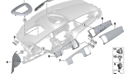 Moldura panel exterior izquierdo OEM 51459361671 para MINI F56, F56 BEV, F56 LCI, Cabrio F57... y más. Original MINI.