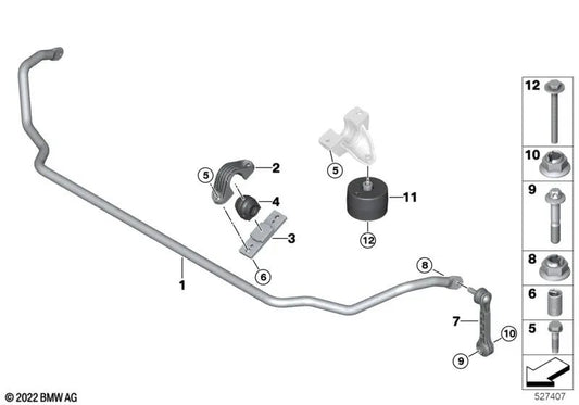 BMW Vibration Schockpower 5 G30 G30, G31, G38, G60, Serie 6 G32, 7 G12N -Serie, G70, Serie 8 G16, X5 G05, X6 G06, X7 G07 (OEM 33506861489). Original BMW