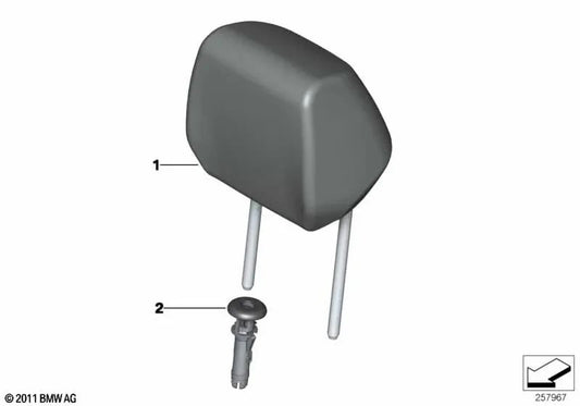 Leather headrest for BMW 2 Series F22, F23 (OEM 52107351150). Original BMW