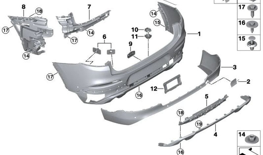 Reinforcement Lower rear bumper OEM 51127468021 for BMW G02, G08. Original BMW.