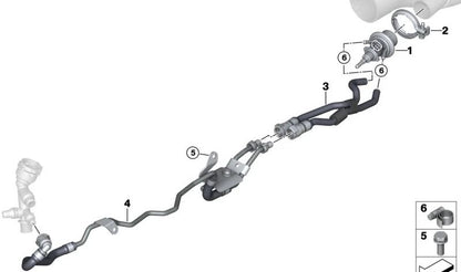 Tubo refrigerante para módulo dosificador SCR OEM 11538514231 para BMW F30, F30N, F31, F31N, F07N, F10N, F11N, F25, F15. Original BMW.