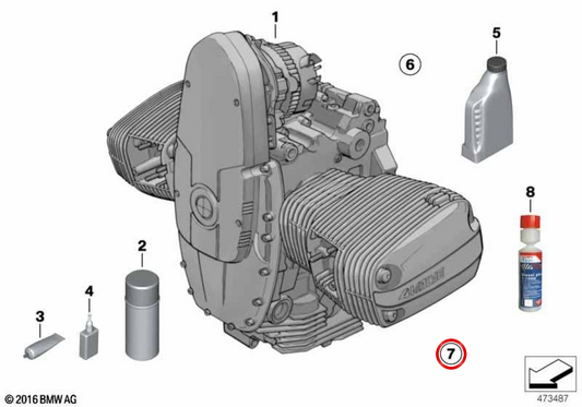 Kit de réparation de vidange d'huile OEM 11001341616 pour motos BMW R1100GS, R1150GS, R850R, R1100RT... et plus encore. BMW Motorrad d'origine.