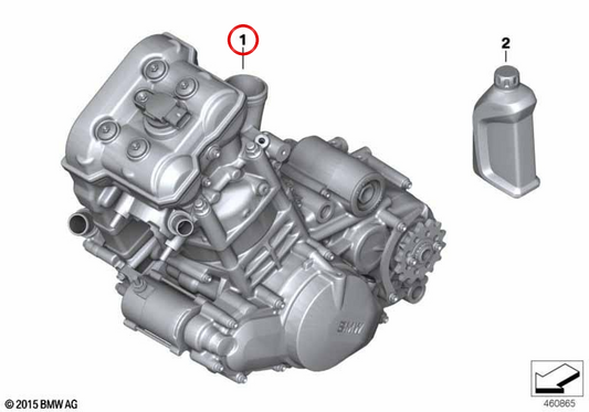 Complete Engine OEM 11007728926 for BMW Motorrad G450X (K16) 2007-2010. Original BMW Motorrad.