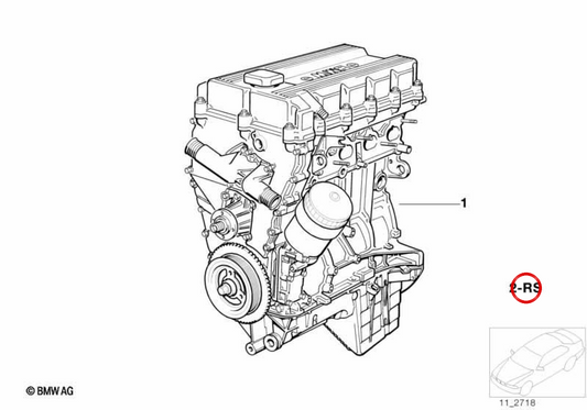 Set von Stützen und Kribbeln für Motor OEM 11009070614 für BMW E36. Original BMW.