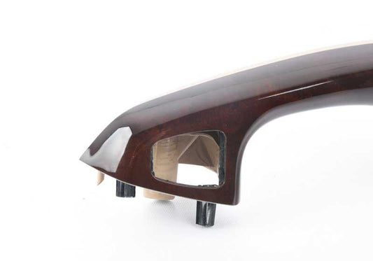 Reposabrazos delantero izquierdo con acabado en madera OEM 51418259961 para BMW Serie 3 E46. Original BMW.