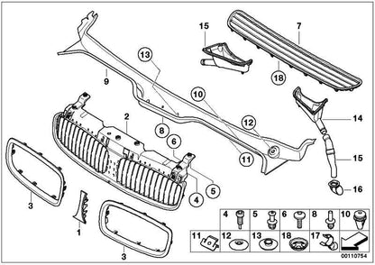 Torpedo Cubierta Recubrimiento Faldón Para Bmw E65 E66 . Original Recambios