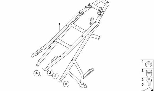 Cuadro trasero OEM 46517694996 para motos BMW F 650 GS, F 800 GS. Original BMW Motorrad.