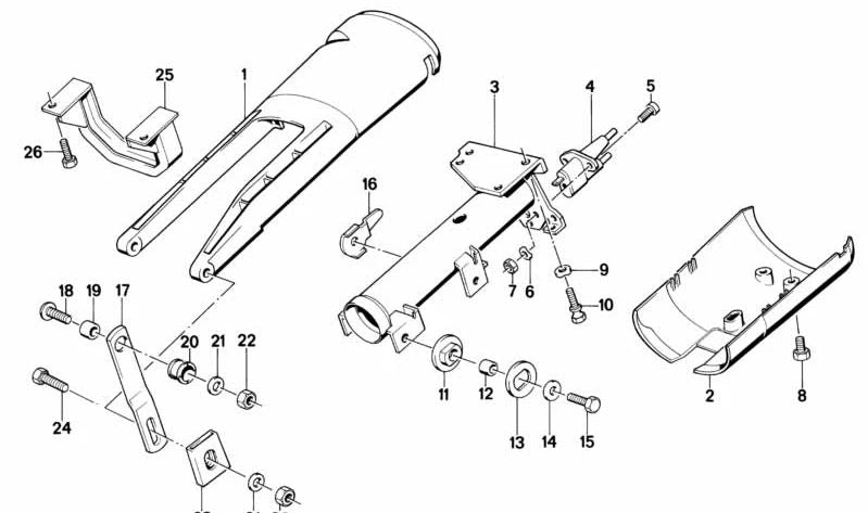 Tornillo de rotura OEM 32321109641 para BMW E21, E12, E28, E24, E23. Pieza original BMW para fijación de columna de dirección. Ideal para restauraciones y mantenimiento en modelos clásicos.