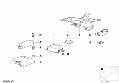 Almohadilla de sensor para detección de asiento del pasajero para BMW Serie 3 E36 (OEM 65778379556). Original BMW.