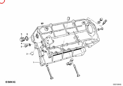 Blocco motore senza pistoni OEM 11111299866 per BMW E12, E21, E23, E24, E26, E28, E30. BMW originale.
