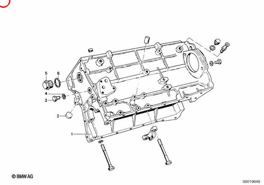 Bloque motor sin pistones OEM 11111299866 para BMW E12, E21, E23, E24, E26, E28, E30. Original BMW.