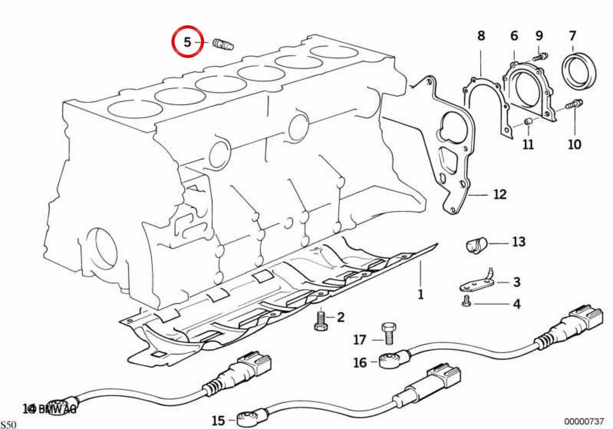 OEM 1111118185 Anti -Reore -Ölventil für BMW E36, E46, E85, E86. Original BMW.