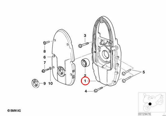 Support de couvre-générateur argento OEM 11111341893 pour motos BMW R 850 GS, R 1100 GS, R 1150 GS, R 1100 RS, R 1150 RT, R 1200 C... et plus. Original BMW Motorrad.