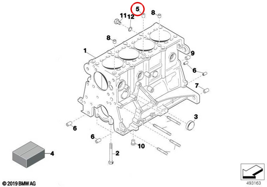 OIL OEM Tobera 11111417435 per BMW E30, E32, E34, E36, E39, E46, Z3. BMW originale.