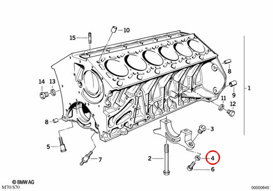 Arruela OEM 11111710133 para BMW E32, E31. BMW genuíno.