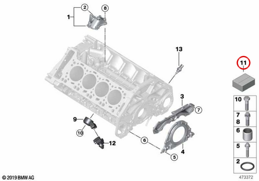 Conjunto de juntas do cárter OEM 11112159389 para BMW F07, F10, F11, F06, F12, F13, F01, F02, F15, F16. BMW genuíno.