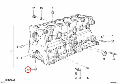 Hexagonal Bane für BMW 3 E36 E36, E46, Serie 5 E34, E39, Serie 7 E38, X5 E53, Z4 E85, E86 (OEM 11112244286). Original BMW