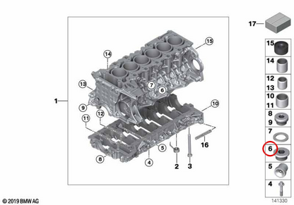 Parafuso de cobertura OEM 11117535694 para BMW E81, E82, E87, E88, E90, E91, E92, E93, E60, E61, F10, F11, F18, E63, E64, E65, E66, F01, F02, E84, E83, F25, E70, E85, E86, E89. BMW genuíno.