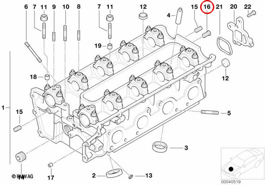 Parafuso de tampa OEM 11117545229 para BMW E39, E60, E61, E63, E64, E65, E66, E53, E70, E52. BMW genuíno.