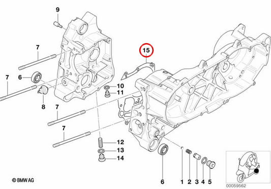Guarnizione motore OEM 11117651439 per moto BMW C1 (10/1999 - 04/2003). BMW Motorrad originale.
