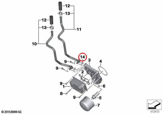 Anillo obturador 12x2,5 OEM 11117694729 para motos BMW F 700 GS, F 800 GS, F 800 GT, F 800 R, F 800 S, F 800 ST… y más. Original BMW Motorrad.