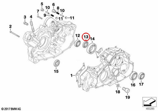25x40x7 mm Asse di uscita OEM 11117700116 per BMW G 650 GS motocicli, G 650 GS Sertão, G 650 Xchallenge, G 650 Xcountry, G 650 Xmoto. BMW MOTORAD originale.