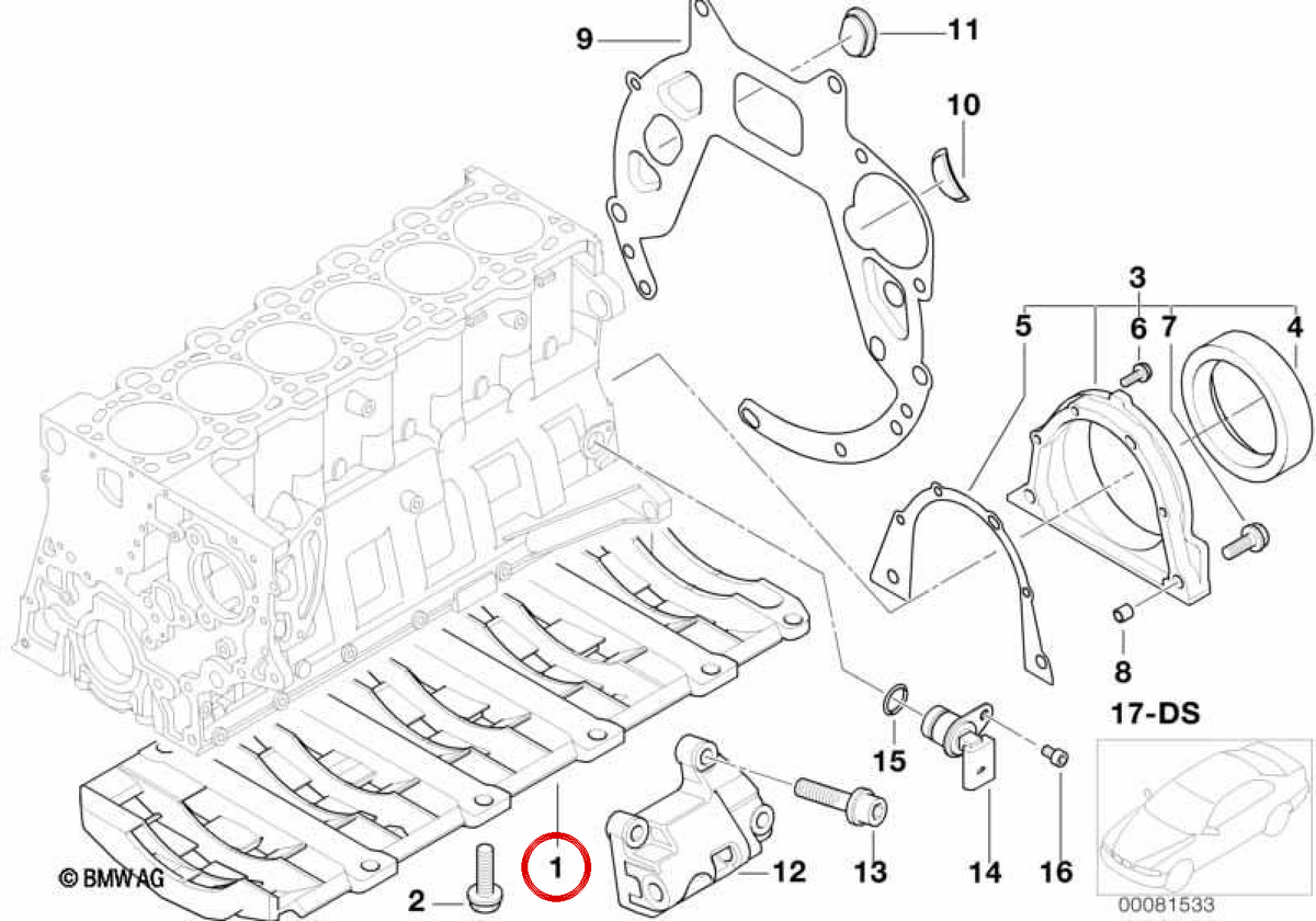 Vestro di rinforzo OEM 11117793900 per BMW E46, E39, E60, E61, E38, E65, E83, E53. BMW originale.