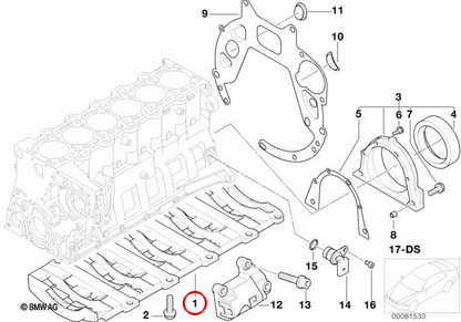Vestro di rinforzo OEM 11117793900 per BMW E46, E39, E60, E61, E38, E65, E83, E53. BMW originale.