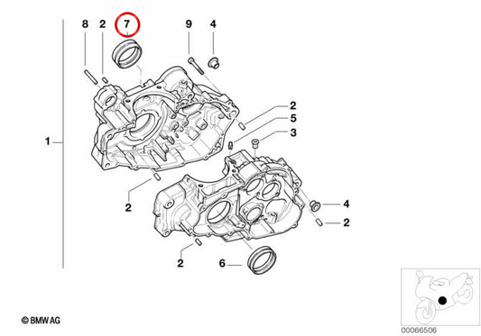 Conjunto de buchas de rolamento OEM 11118544802 para motocicletas BMW F 650 GS, G 650 GS, G 650 X, F 650 CS… e muito mais. Originais BMW Motorrad.