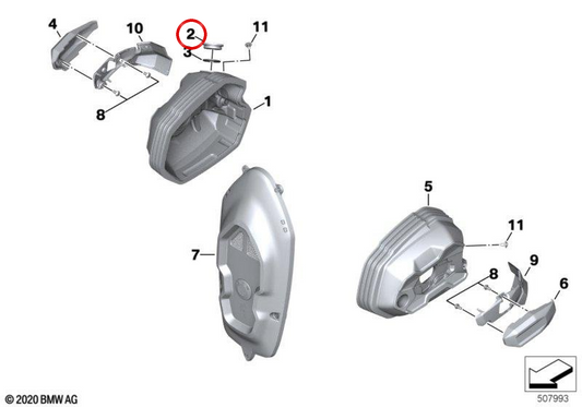 Tornillo de llenado de aceite OEM 11121025211 para motos BMW R 12 nineT, R 12 nineT A2 y R 12 Original BMW Motorrad