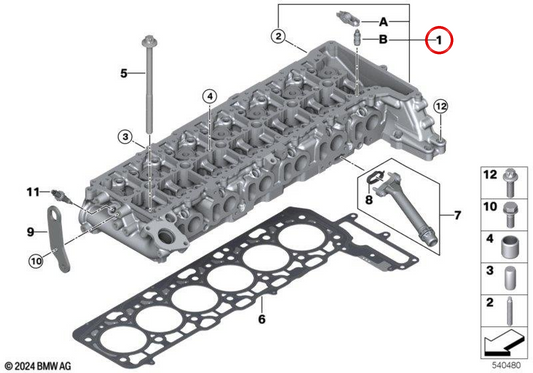 CODATED WITH VALVE TRAIN OEM 11121031808 FOR BMW G60, G61, G70, G05, G06, G07. Original BMW.
