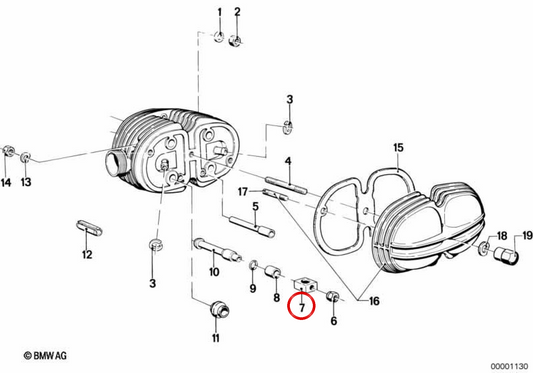 Unterstützung unterstützen OEM 11121250237 für BMW R50. Original BMW.