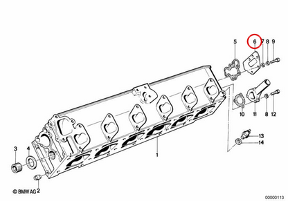 Tapa de cierre OEM 11121254308 para BMW E12, E28, E34, E24, E23, E32. Original BMW.