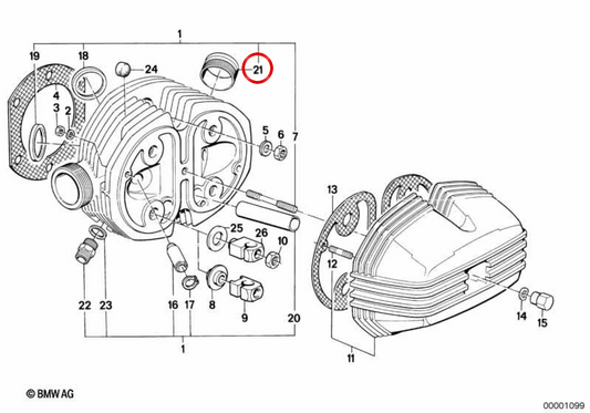Roscado Connecteur OEM 11121257396 pour BMW E12, E21, E23, E24, E28, E30, E31, E32, E34. BMW d'origine.