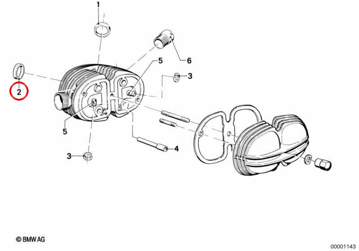 OEM -Auspuffventilsitz 11121337534 für BMW E23, E24, E28, E30, E32, E34. Original BMW.