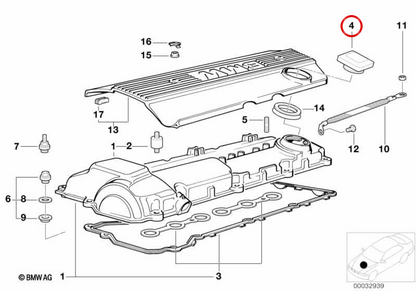 Öleinfüllstutzen-Verschlussdeckel OEM 11121405452 für BMW E36, E46, Z3. Original BMW.
