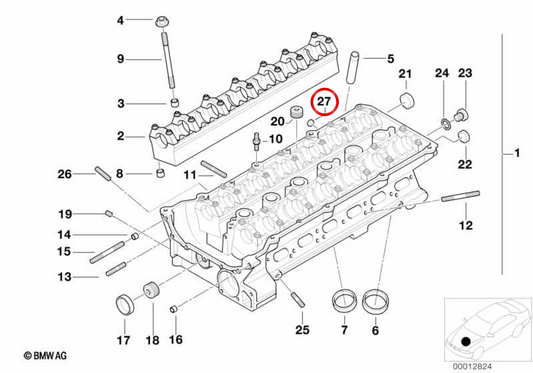 Tampa final OEM 11121427243 para BMW E36, E46, E39, E60, E61, E38, E65, E66, E83, E53, Z3, E85. BMW genuíno.
