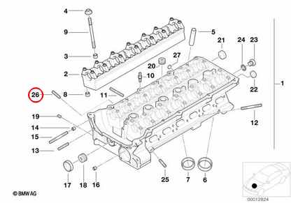 OEM Prisoner Bolt 11121427918 pour BMW E46, E39, E60, E61, E38, E65, E66, E83, E53, E85. BMW d'origine.