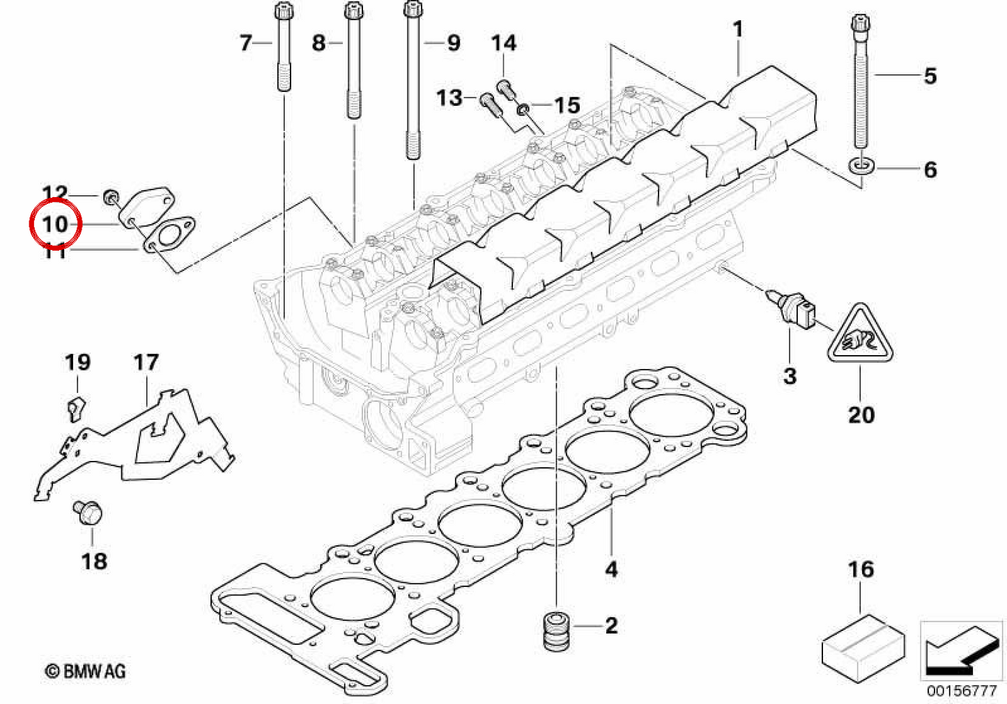 Verschlussabdeckung OEM 11121438086 für BMW E36, E46, E39, E60, E61, E38, E65, E66, F01, F02, E83, E53, Z3, E85. Original BMW.