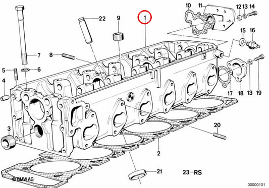 Junta de culata OEM 11121706569 para BMW E32, E34. Original BMW.