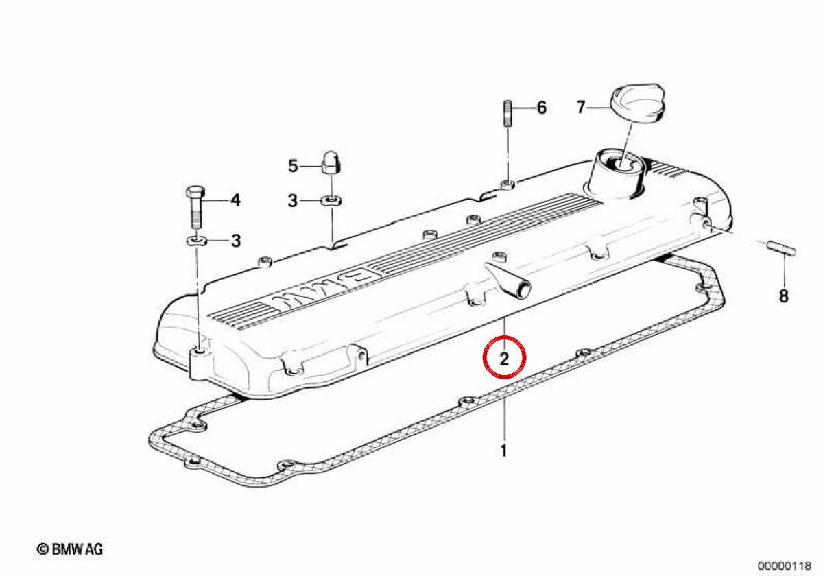 Copertura OEM Colata 11121710974 per BMW E34, E24, E32. BMW originale.