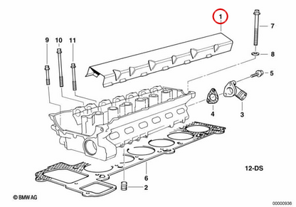 OEM Engine Cover 11121740163 for BMW 3' E36, 5' E39, 7' E38, X5 E53, Z3 E36... and more. Genuine BMW.