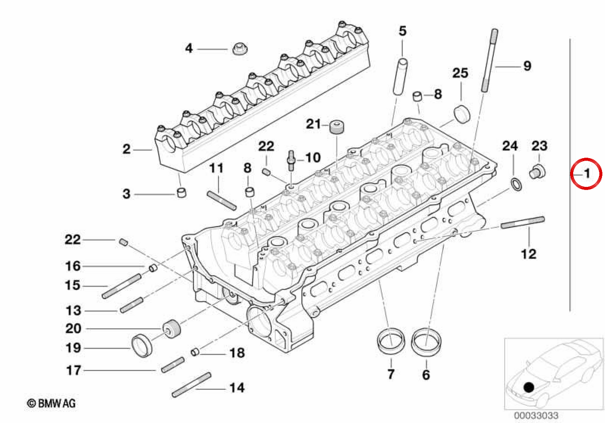 Banche con banche OEM 11121748069 per BMW E36, E34. BMW originale.
