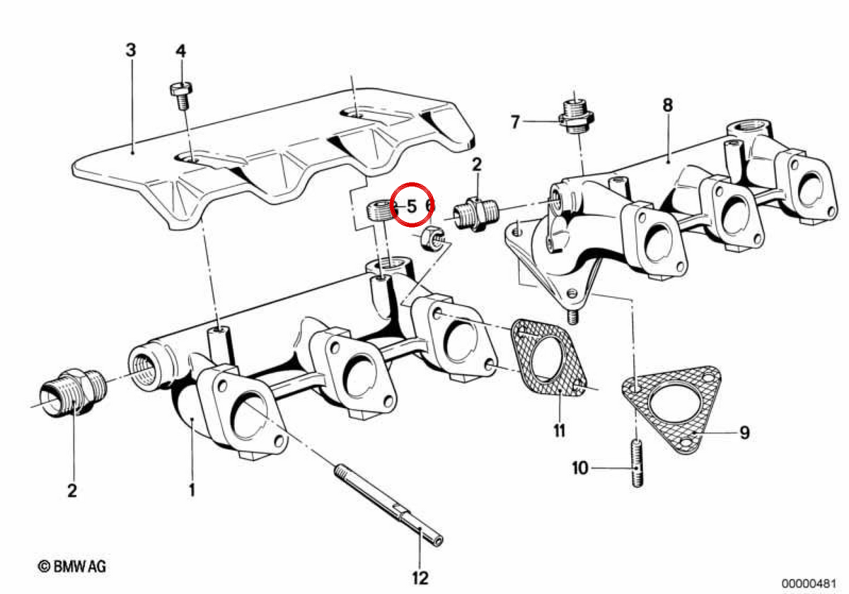 OEM -Schließschraube 1112244830 für BMW E21, E30, E36, E28, E34, E39, E38, E31, E53, E52. Original BMW.